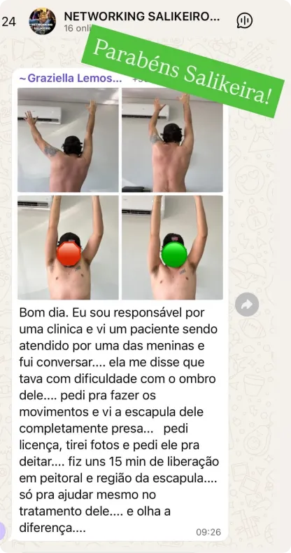 Depoimento: antes e depois de liberação no ombro em 15 minutos